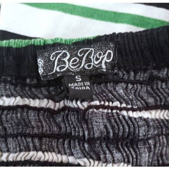 BEBOP GREEN, BLACK, & WHITE STRIPE STRAPLESS DRESS SZ.S EUC. - Picture 6 of 6